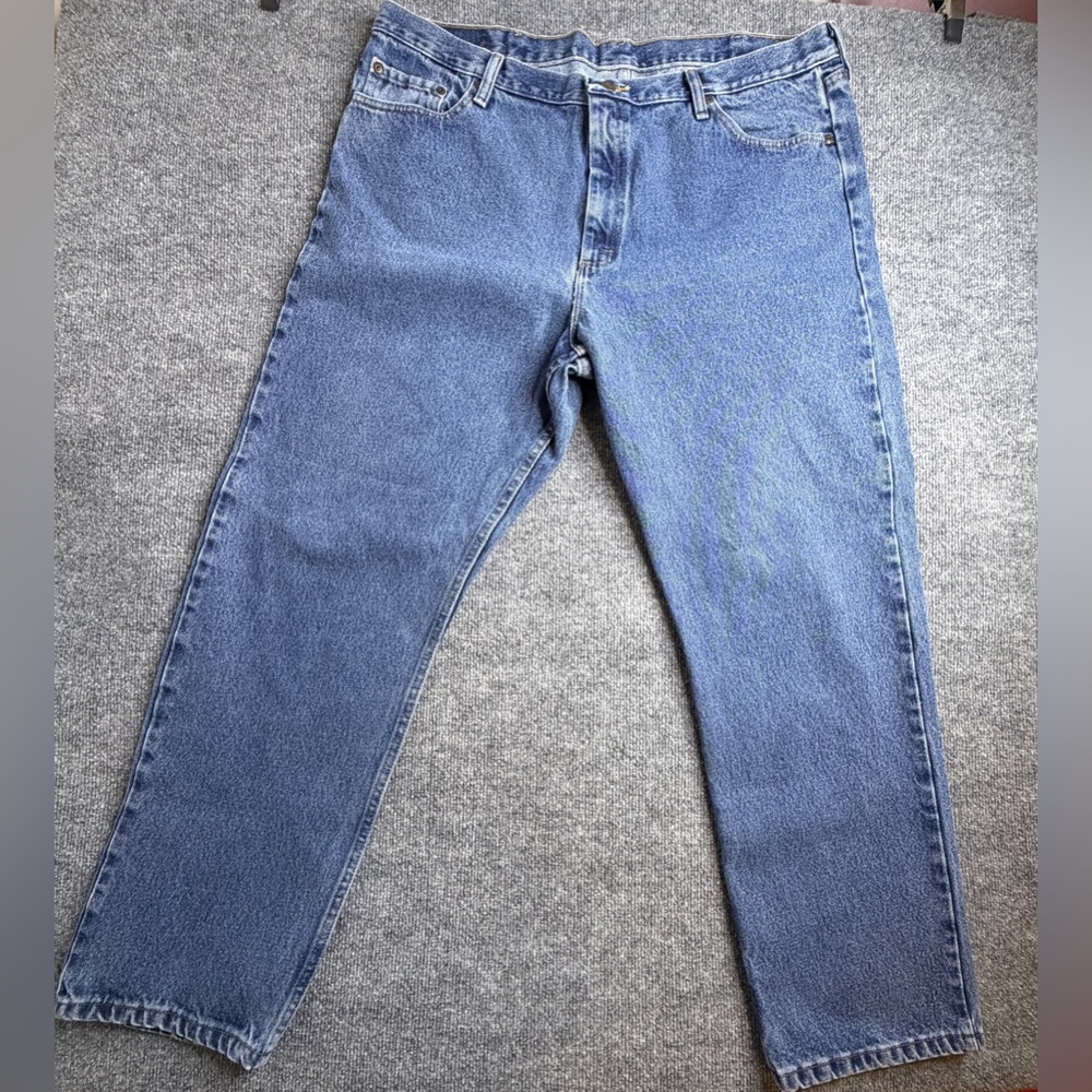 Wrangler Men's Jens 42 X 32 Relaxed Fit Blue Jeans Western Cowboy